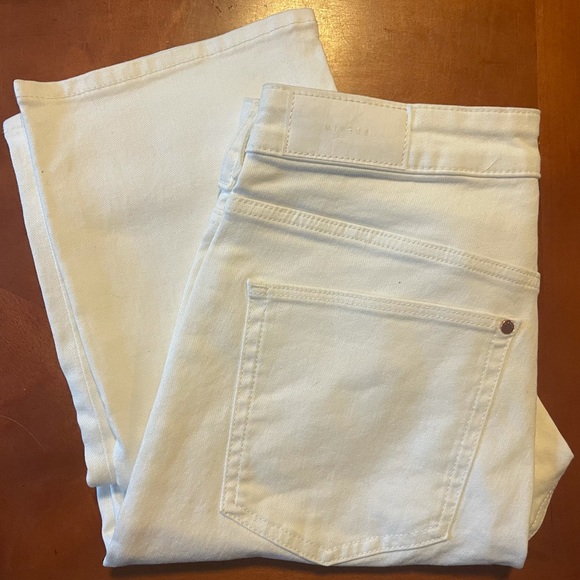 White straight leg denim style pant - Picture 2 of 4